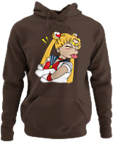 Φούτερ με κουκούλα - Sailor Moon Tongue - Color Thumbnail Καφέ