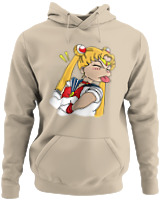 Φούτερ με κουκούλα - Sailor Moon Tongue - Color Thumbnail Μπέζ