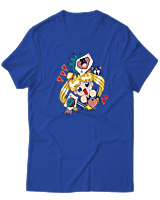 T-Shirt  Γυναικείο - Sailormoon Loves Donuts - Color Thumbnail Μπλέ Ρουά