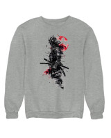 Φούτερ χωρίς κουκούλα - Samurai  - Color Thumbnail Γκρι Μελανζέ