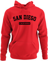 Φούτερ με κουκούλα - San Diego California - Color Thumbnail Κόκκινο