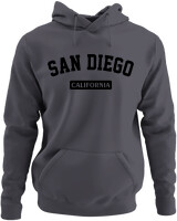 Φούτερ με κουκούλα - San Diego California - Color Thumbnail Ανθρακί