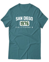 T-Shirt Unisex - San Diego - Color Thumbnail Μπλε Πράσινο