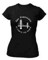 T-Shirt Στενή Γραμμή - San Francisco - Color Thumbnail Μαύρο