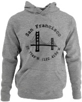 Φούτερ με κουκούλα - San Francisco - Color Thumbnail Γκρι Μελανζέ
