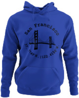 Φούτερ με κουκούλα - San Francisco - Color Thumbnail Μπλε Ρουά