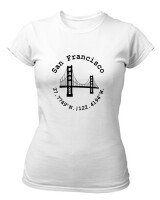 T-Shirt Στενή Γραμμή - San Francisco - Color Thumbnail ΄Ασπρο
