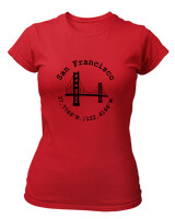 T-Shirt Στενή Γραμμή - San Francisco - Color Thumbnail Κόκκινο