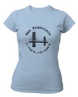 T-Shirt Στενή Γραμμή - San Francisco - Color Thumbnail Γαλάζιο