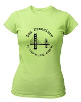 T-Shirt Στενή Γραμμή - San Francisco - Color Thumbnail Λαχανί