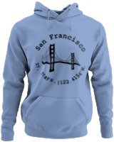 Φούτερ με κουκούλα - San Francisco - Color Thumbnail Blue Carolina