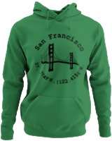 Φούτερ με κουκούλα - San Francisco - Color Thumbnail Kelly Green