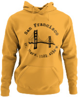 Φούτερ με κουκούλα - San Francisco - Color Thumbnail Κίτρινο Χρυσό
