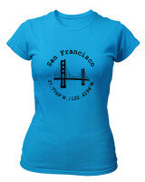 T-Shirt Στενή Γραμμή - San Francisco - Color Thumbnail Τιρκουάζ