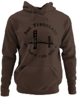 Φούτερ με κουκούλα - San Francisco - Color Thumbnail Καφέ