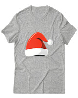 T-Shirt Αντρικό - Santa's Hat - Color Thumbnail Γκρι Μελανζέ