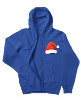 Ζακέτα Φούτερ με κουκούλα Γυναικείο - Santa's Hat - Color Thumbnail Μπλε Ρουά