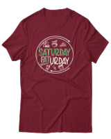 T-Shirt Αντρικό - Saturday Fatday - Color Thumbnail Σκούρο Κόκκινο