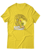 T-Shirt Αντρικό - Save The Oceans - Color Thumbnail Χρυσό Κίτρινο