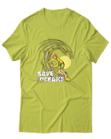 T-Shirt Αντρικό - Save The Oceans - Color Thumbnail Λαχανί