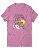 T-Shirt Αντρικό - Save The Oceans - Color Thumbnail Ροζ