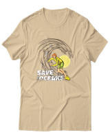 T-Shirt Αντρικό - Save The Oceans - Color Thumbnail Μπεζ