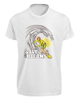 T-Shirt Fit Αντρικό - Save The Oceans - Color Thumbnail 'Ασπρο