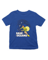 T-Shirt  Παιδικό - Save The Oceans - Color Thumbnail Μπλε Ρουά