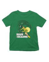 T-Shirt  Παιδικό - Save The Oceans - Color Thumbnail Πράσινο