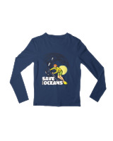 Μακρυμάνικο Μακό Παιδικό - Save The Oceans - Color Thumbnail Σκούρο Μπλε