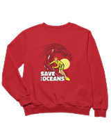 Φούτερ χωρίς κουκούλα Παιδικό - Save The Oceans - Color Thumbnail Κόκκινο
