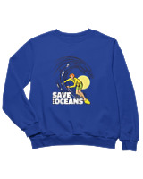 Φούτερ χωρίς κουκούλα Παιδικό - Save The Oceans - Color Thumbnail Μπλε Ρουά
