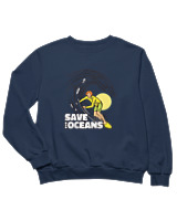 Φούτερ χωρίς κουκούλα Παιδικό - Save The Oceans - Color Thumbnail Σκούρο Μπλε