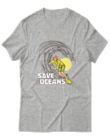 T-Shirt  Γυναικείο - Save The Oceans - Color Thumbnail Γκρί Μελανζέ