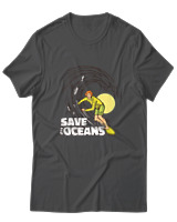 T-Shirt  Γυναικείο - Save The Oceans - Color Thumbnail Ανθρακί