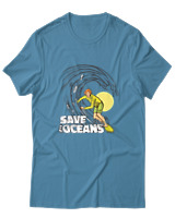 T-Shirt  Γυναικείο - Save The Oceans - Color Thumbnail Τυρκουάζ