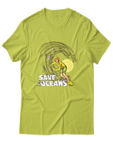 T-Shirt  Γυναικείο - Save The Oceans - Color Thumbnail Λαχανί