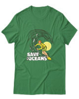 T-Shirt  Γυναικείο - Save The Oceans - Color Thumbnail Πράσινο
