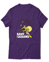 T-Shirt  Γυναικείο - Save The Oceans - Color Thumbnail Μώβ