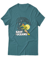 T-Shirt  Γυναικείο - Save The Oceans - Color Thumbnail Μπλέ Πράσινο