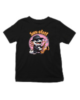 T-Shirt  Παιδικό - Saxophone Axolotl - Color Thumbnail Μαύρο