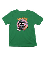 T-Shirt  Παιδικό - Saxophone Axolotl - Color Thumbnail Πράσινο