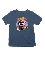 T-Shirt  Παιδικό - Saxophone Axolotl - Color Thumbnail Σκούρο Μπλε