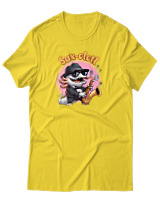 T-Shirt  Γυναικείο - Saxophone Axolotl - Color Thumbnail Κίτρινο Χρυσό