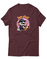T-Shirt  Γυναικείο - Saxophone Axolotl - Color Thumbnail Μπορντό