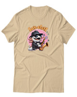 T-Shirt  Γυναικείο - Saxophone Axolotl - Color Thumbnail Μπέζ
