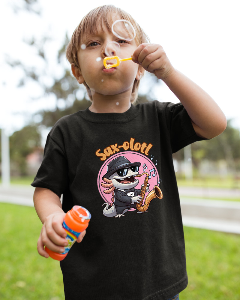 T-Shirt  Παιδικό - Saxophone Axolotl - Image 2