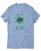 T-Shirt Αντρικό - Say No To Plastic - Color Thumbnail Γαλάζιο