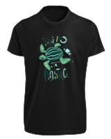 T-Shirt Fit Αντρικό - Say No To Plastic - Color Thumbnail Μαύρο