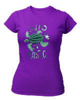 T-Shirt Στενή Γραμμή Γυναικείο - Say No To Plastic - Color Thumbnail Σκούρο Μωβ